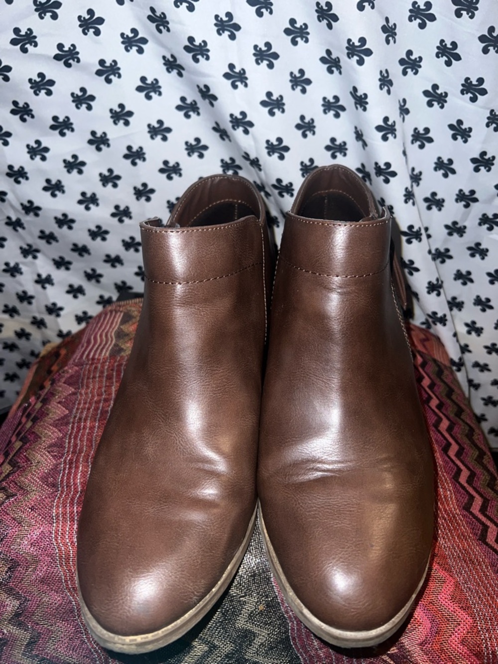 Women’s  Brown Leather Slip-On Ankle Shoes